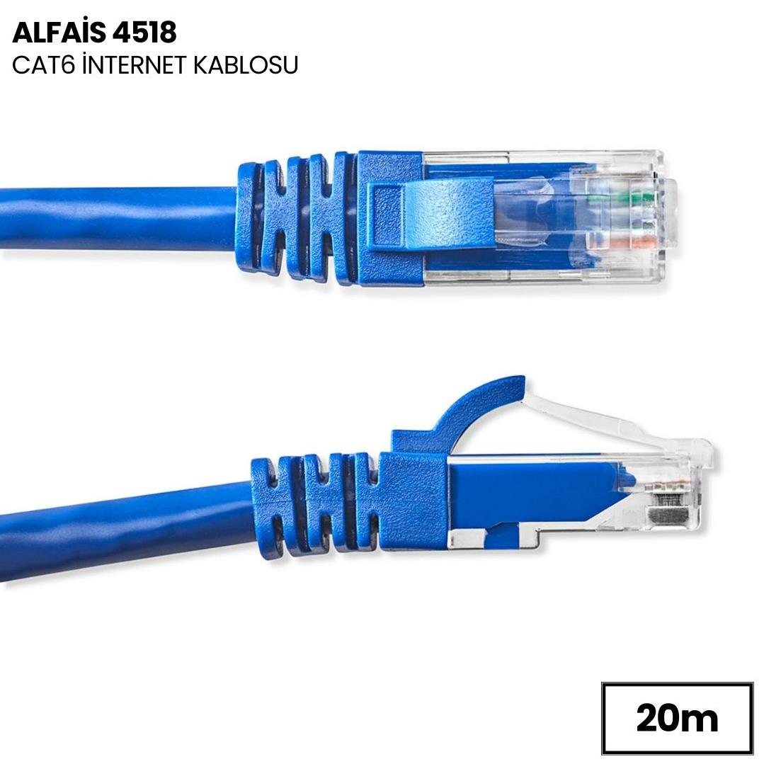 Alfais 4518 Cat6 İnternet Ethernet Rj45 Lan Kablosu 20 Metre